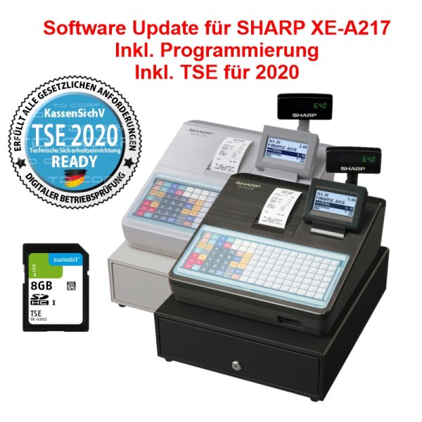 Sharp XE-A217 Software Upgrade ink. Programmierung und TSE Chip 2020