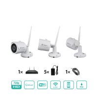 Komplettset 4 Kanal Videoüberwachung NVR mit WLAN 720P HD IP Kamera 20m Nachtsicht