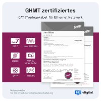CAT 7 Netzwerkkabel Verlegekabel laufende Meter 1000 MHz  S/FTP