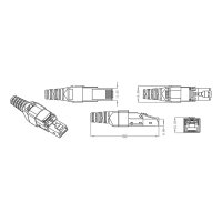 RJ45 Stecker Werkzeuglos 10 GBit/s 500MHz PoE++ CAT 6 CAT 7 Netzwerkstecker